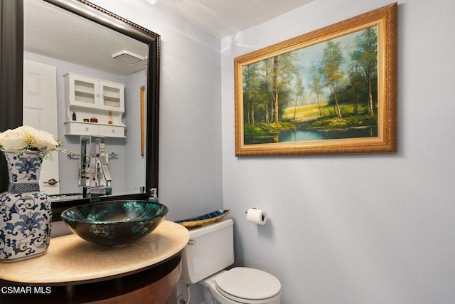 bathroom with toilet and vanity