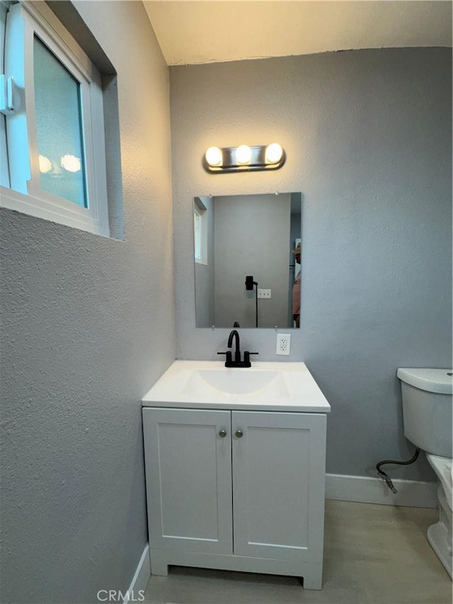 bathroom with toilet and vanity