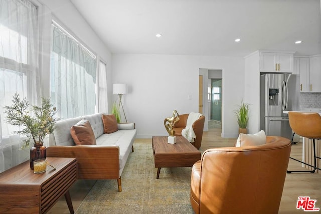 living room featuring light hardwood / wood-style floors