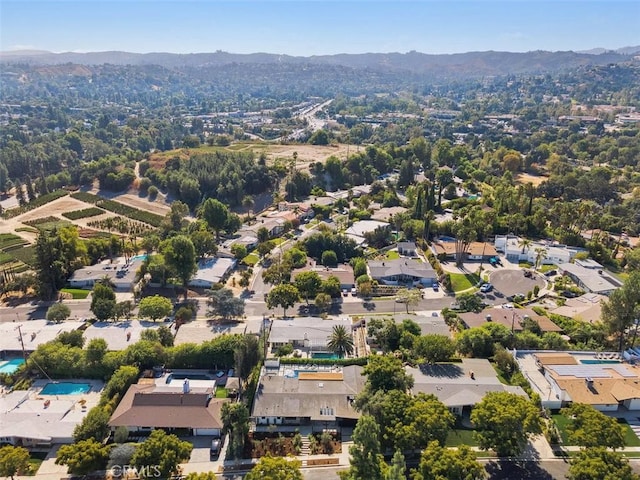 bird's eye view with a mountain view