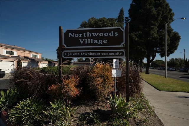 view of community sign