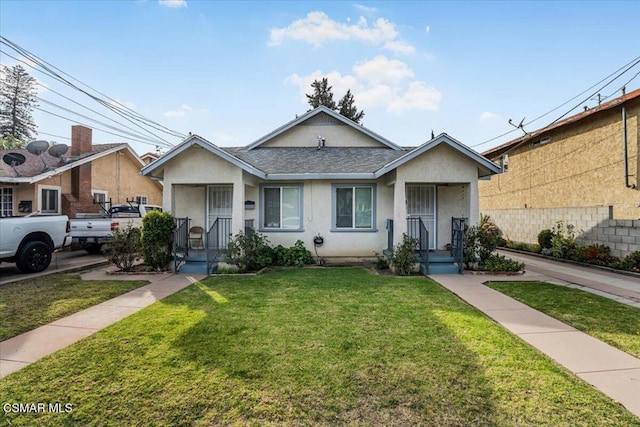 view of front of house with a front yard