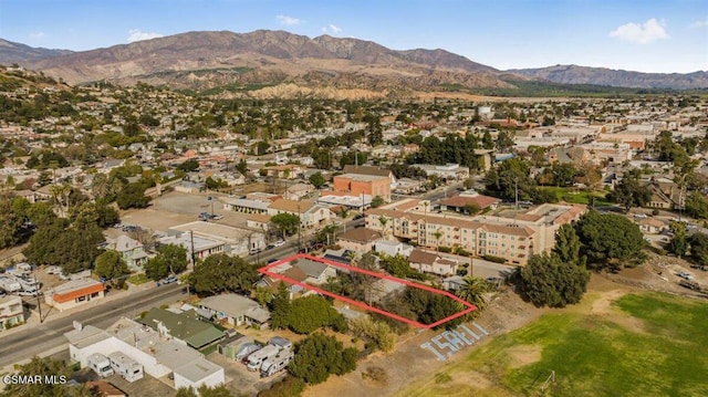 aerial view featuring a mountain view