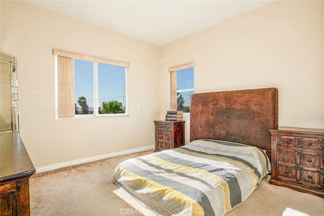 bedroom with carpet