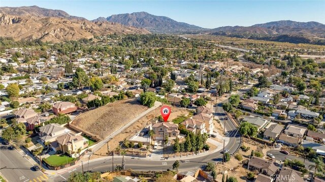 aerial view featuring a mountain view