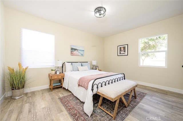 bedroom featuring light hardwood / wood-style floors