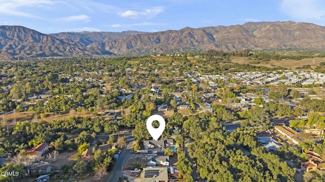 bird's eye view featuring a mountain view