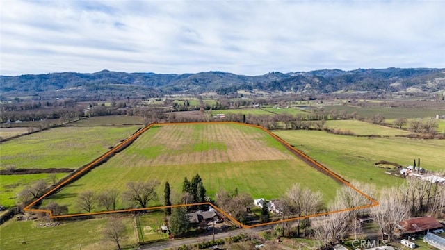 aerial view with a rural view and a mountain view