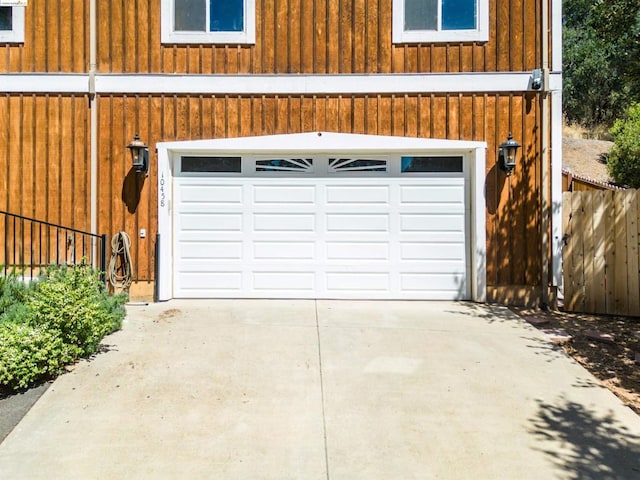 view of garage