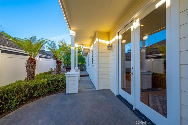 view of patio / terrace featuring french doors