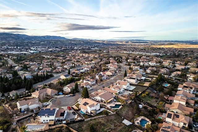 aerial view with a mountain view