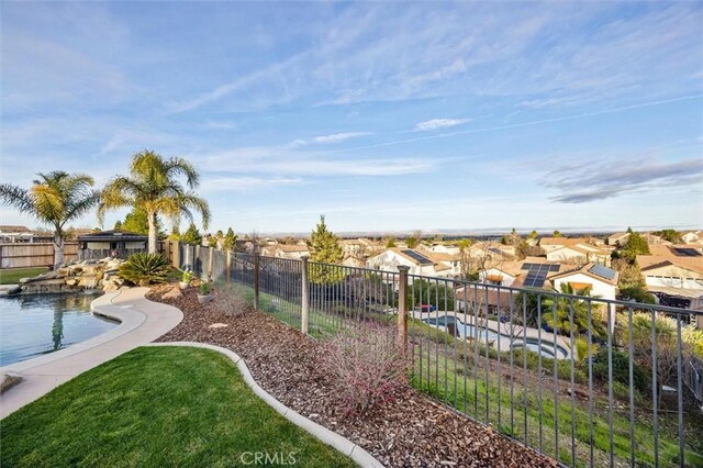 view of yard with a water view