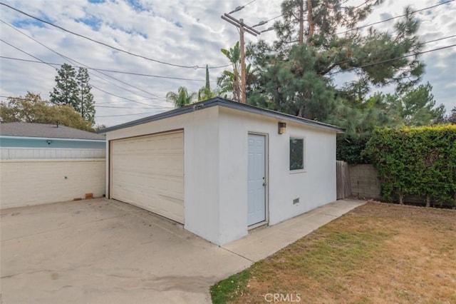 view of garage