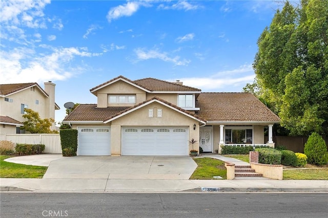 view of property with a garage