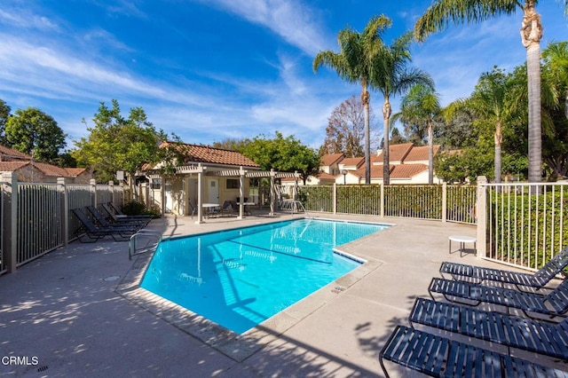 view of pool featuring a patio area