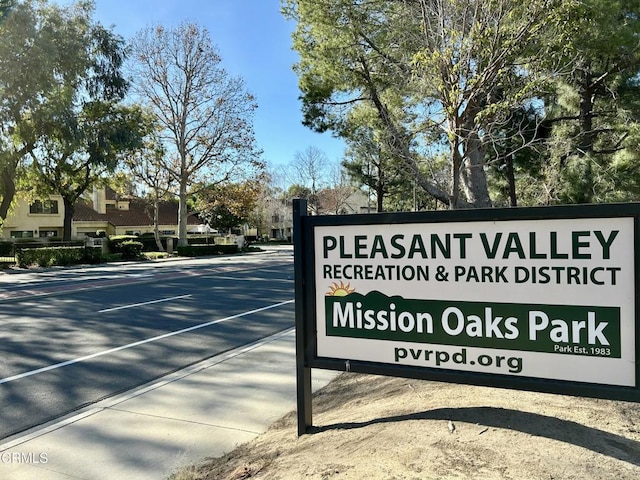 view of community sign