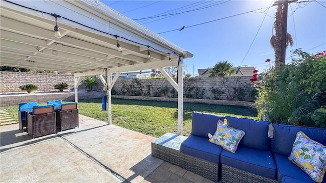 view of patio / terrace featuring outdoor lounge area