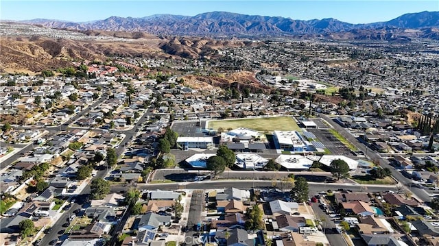 aerial view featuring a mountain view