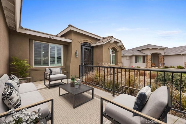 balcony featuring an outdoor living space