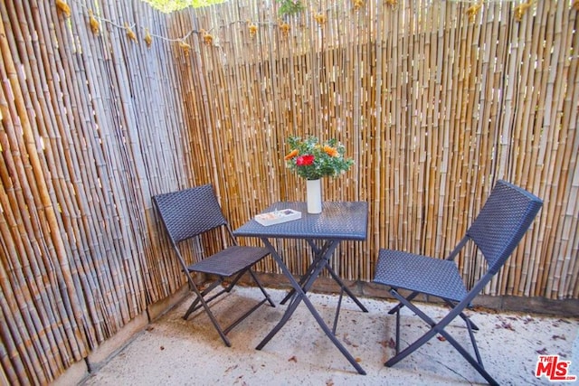 balcony with a patio area