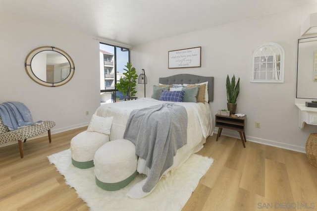 bedroom featuring light hardwood / wood-style flooring