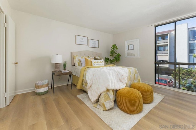 bedroom featuring wood-type flooring