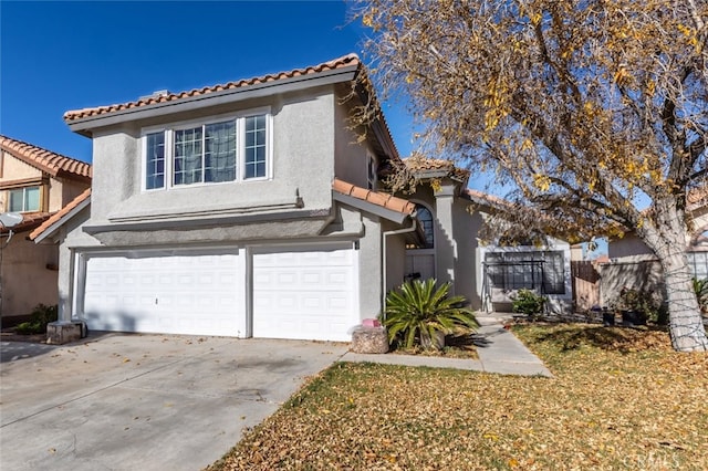 view of front of house with a garage