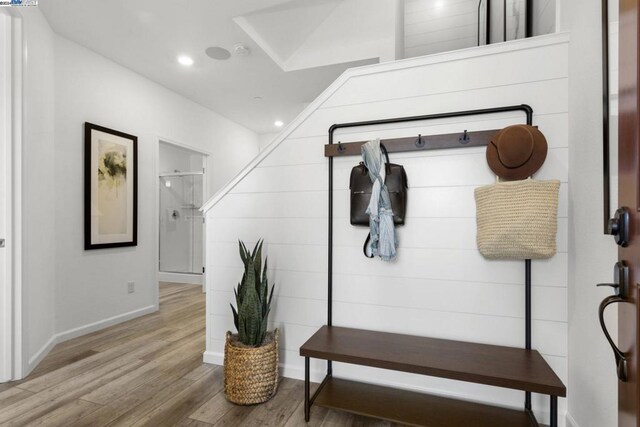 mudroom featuring hardwood / wood-style floors