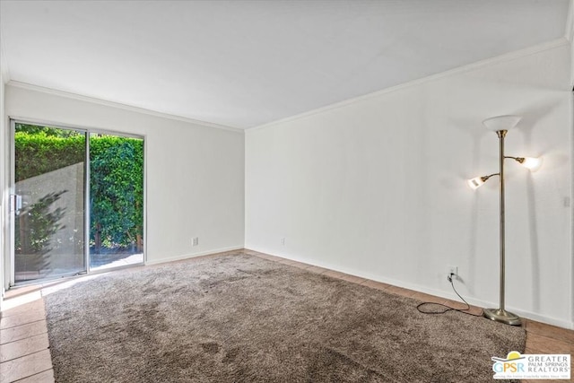 empty room featuring ornamental molding