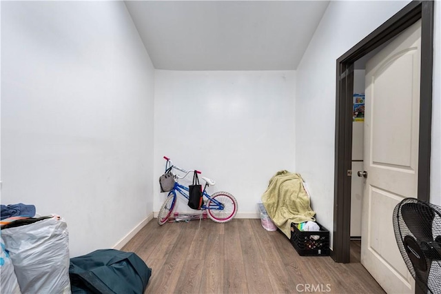 miscellaneous room with wood-type flooring