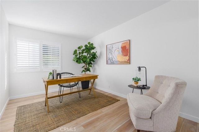 office featuring light hardwood / wood-style flooring