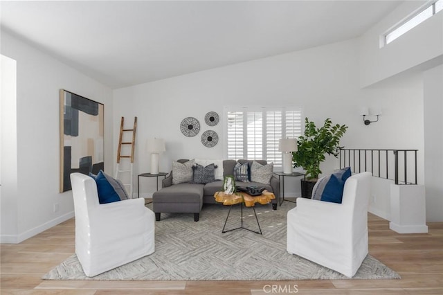 living room featuring light hardwood / wood-style flooring