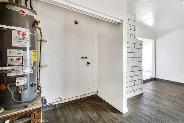 utility room with water heater