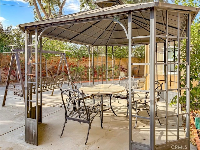 view of patio with a gazebo