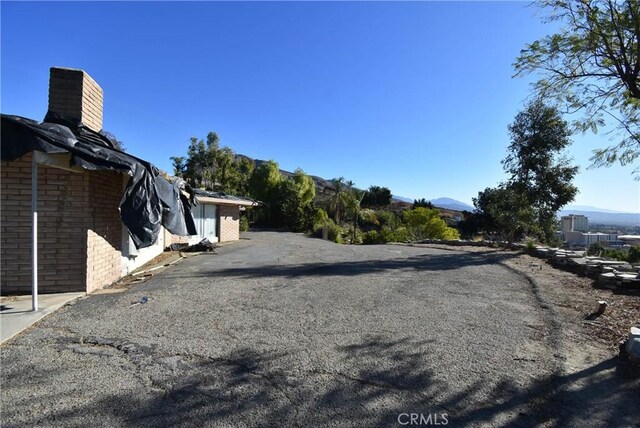 view of street with a mountain view