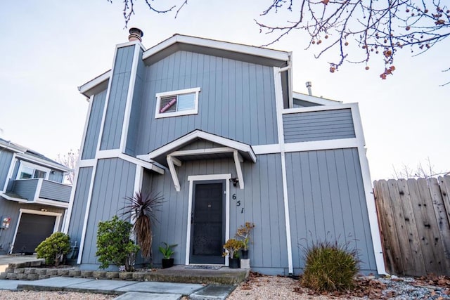 view of front of home with a garage