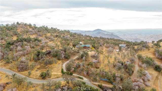 bird's eye view with a mountain view