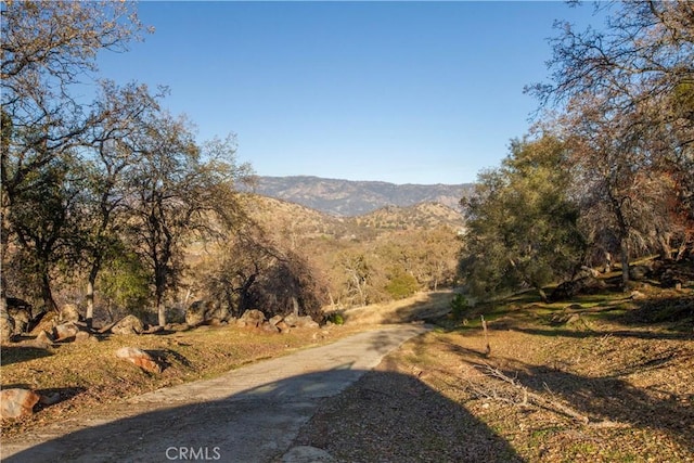 view of road featuring a mountain view