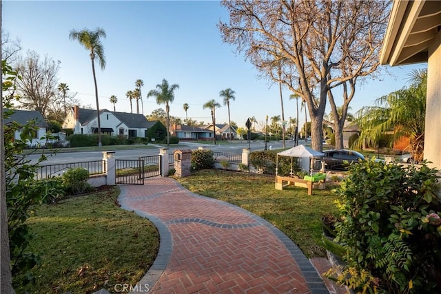 view of home's community with a lawn