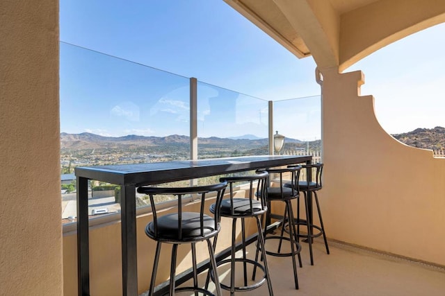 balcony with a mountain view