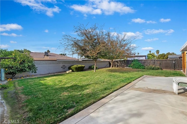 view of yard with a patio area