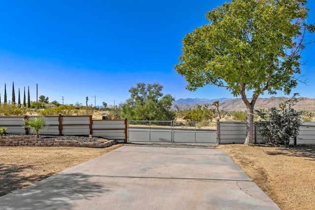 exterior space featuring a mountain view