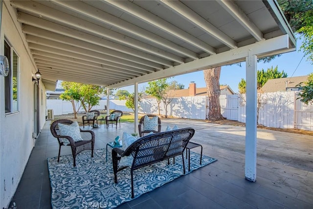 view of patio with outdoor lounge area