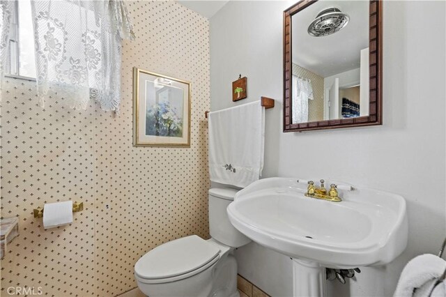 bathroom featuring toilet and sink