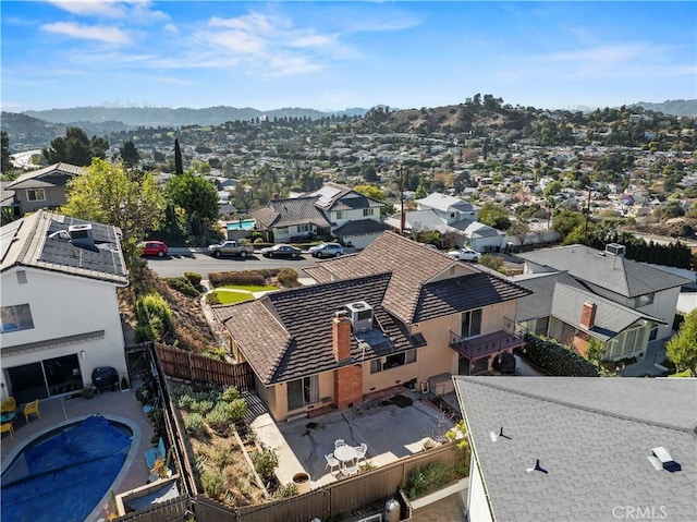 bird's eye view with a mountain view