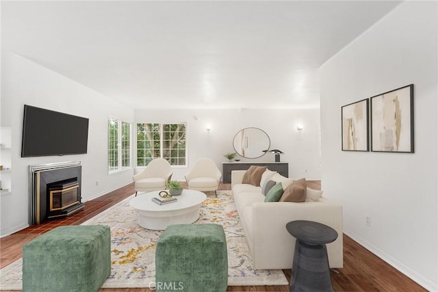 living room with wood-type flooring