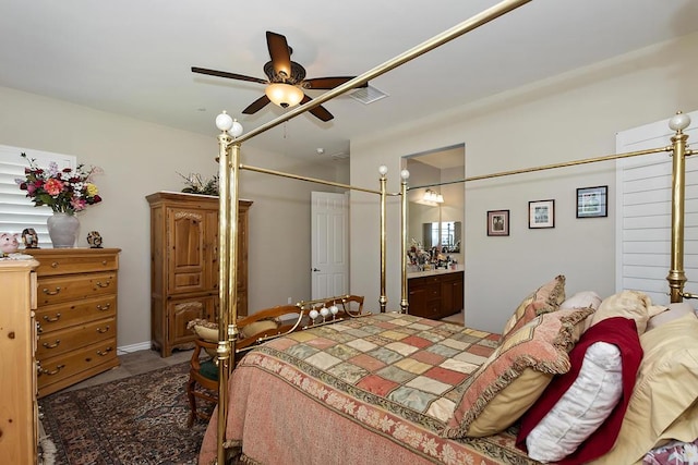 bedroom with ceiling fan