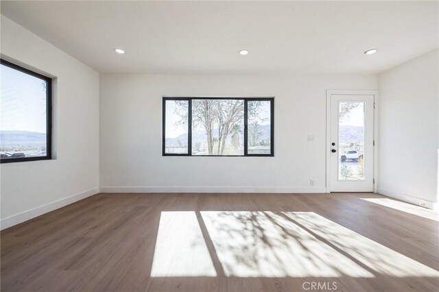 spare room featuring hardwood / wood-style flooring