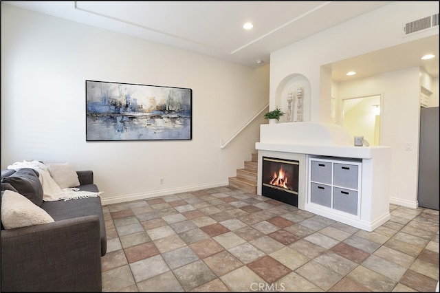 interior space with stainless steel fridge