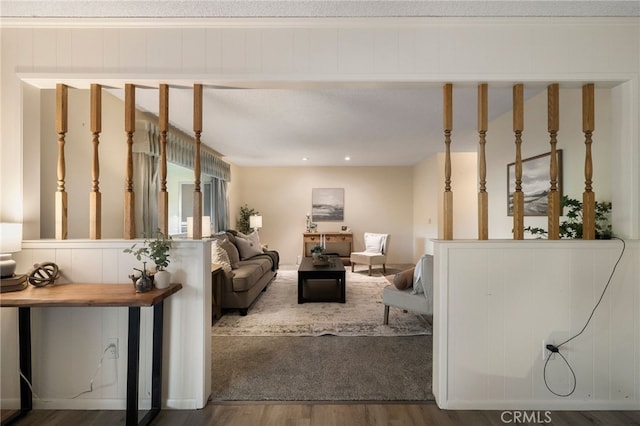 living room featuring wood-type flooring